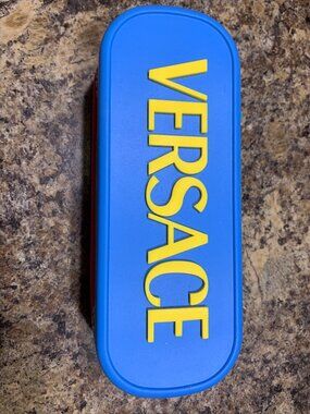 Versace eyeglass case with zipper and multi colors